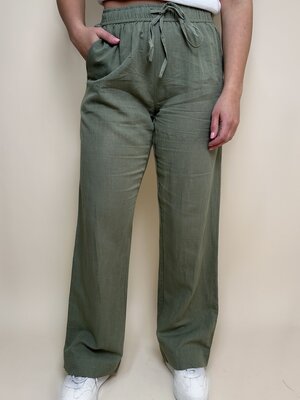 Neo Noir SONAR LINEN PANTS - GREEN