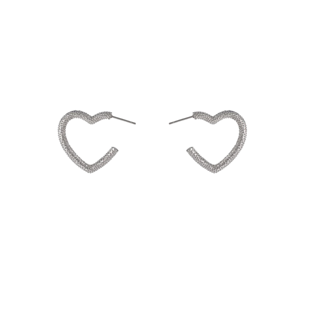 Day & Eve HEART EARRINGS - SILVER