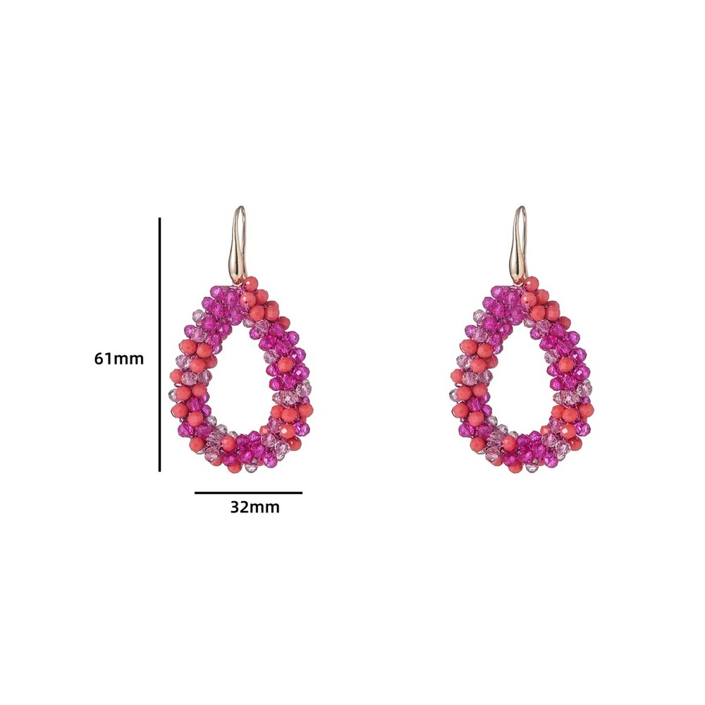 Day & Eve BEADS DROP EARRINGS - PINK