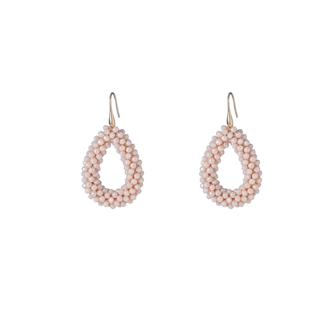 Day & Eve BEADS DROP EARRINGS - WHITE/PINK