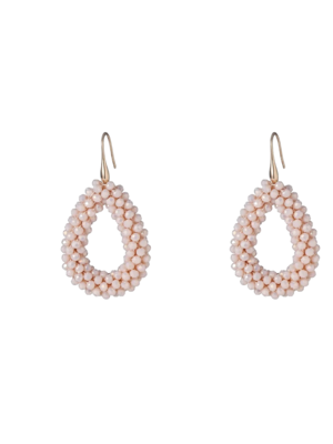 Day & Eve BEADS DROP EARRINGS - WHITE/PINK