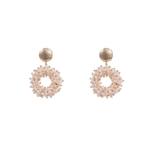 Day & Eve BOLD BEADS ROUND EARRINGS - WHITE/GOLD