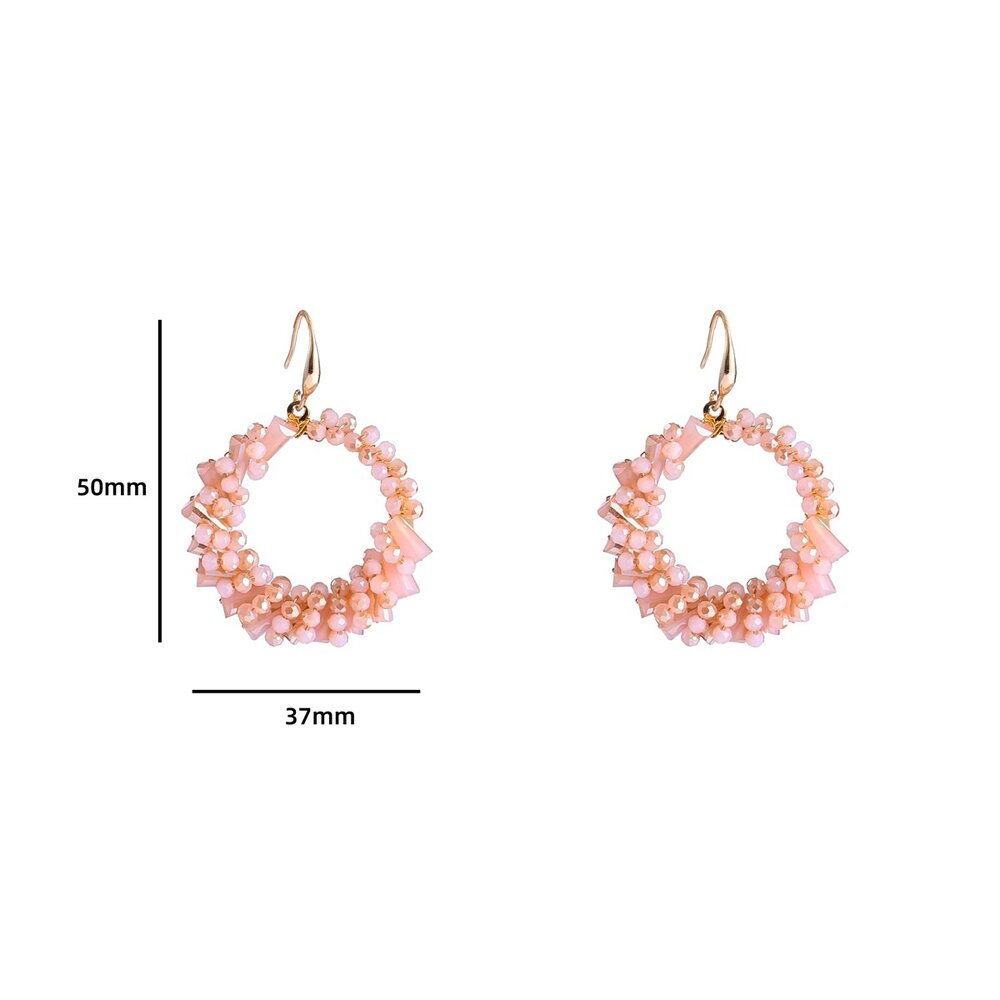 Day & Eve BEADED ROUND EARRING - PINK