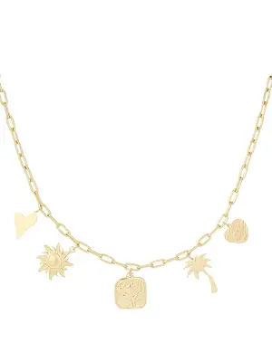 LOTZ & LOT PALM POSESSION CHARM NECKLACE - GOLD
