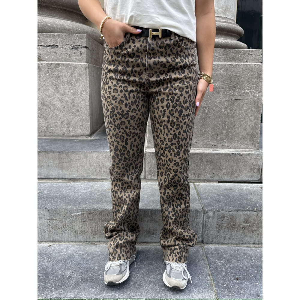 LOTZ & LOT REDIAL STRAIGHT JEANS - LEOPARD