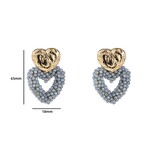 Day & Eve DOUBLE HEART BEADED EARRINGS - GOLD/BLUE