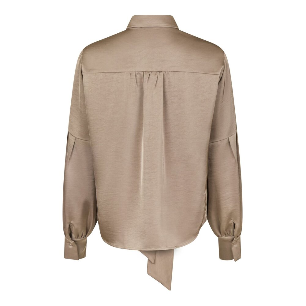 Neo Noir NAJA SATIN BLOUSE - DARK TAUPE