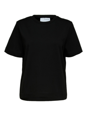 Selected Femme ESSENTIAL BOXY TEE - BLACK
