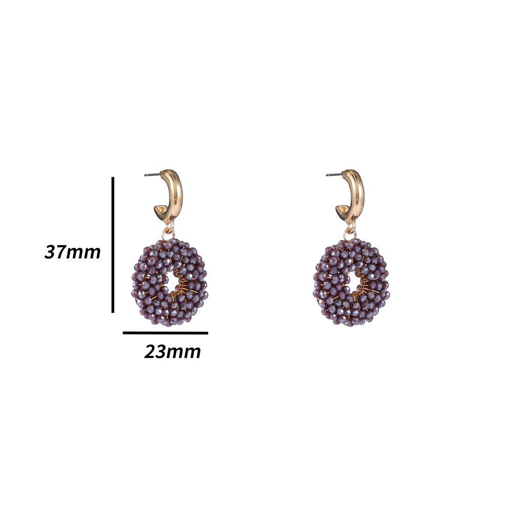 Day & Eve BEADS DANGLE HOOPS - PURPLE