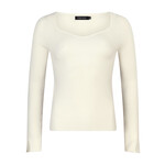 Ydence CHIARA KNITTED TOP - ECRU