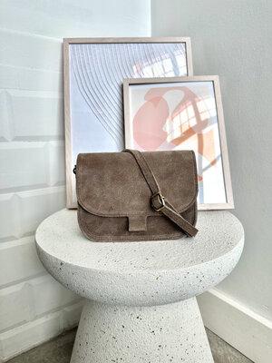 LOTZ & LOT FLORA SUEDE BAG - TAUPE
