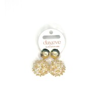 BEADS BALL EARRING - WHITE MIX