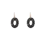Day & Eve FULL BEADS OVAL EARRINGS - BLACK MIX