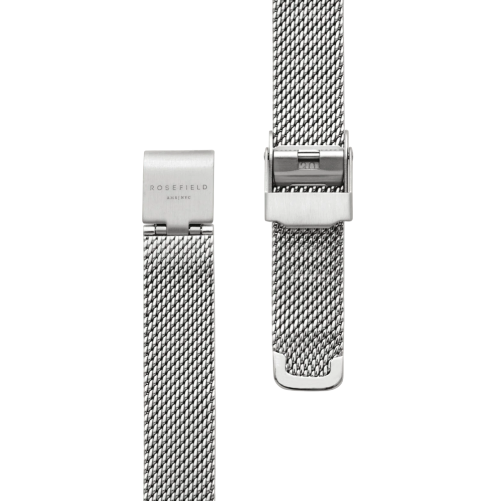 Rosefield OCTAGON XS MESH WATCH - SILVER