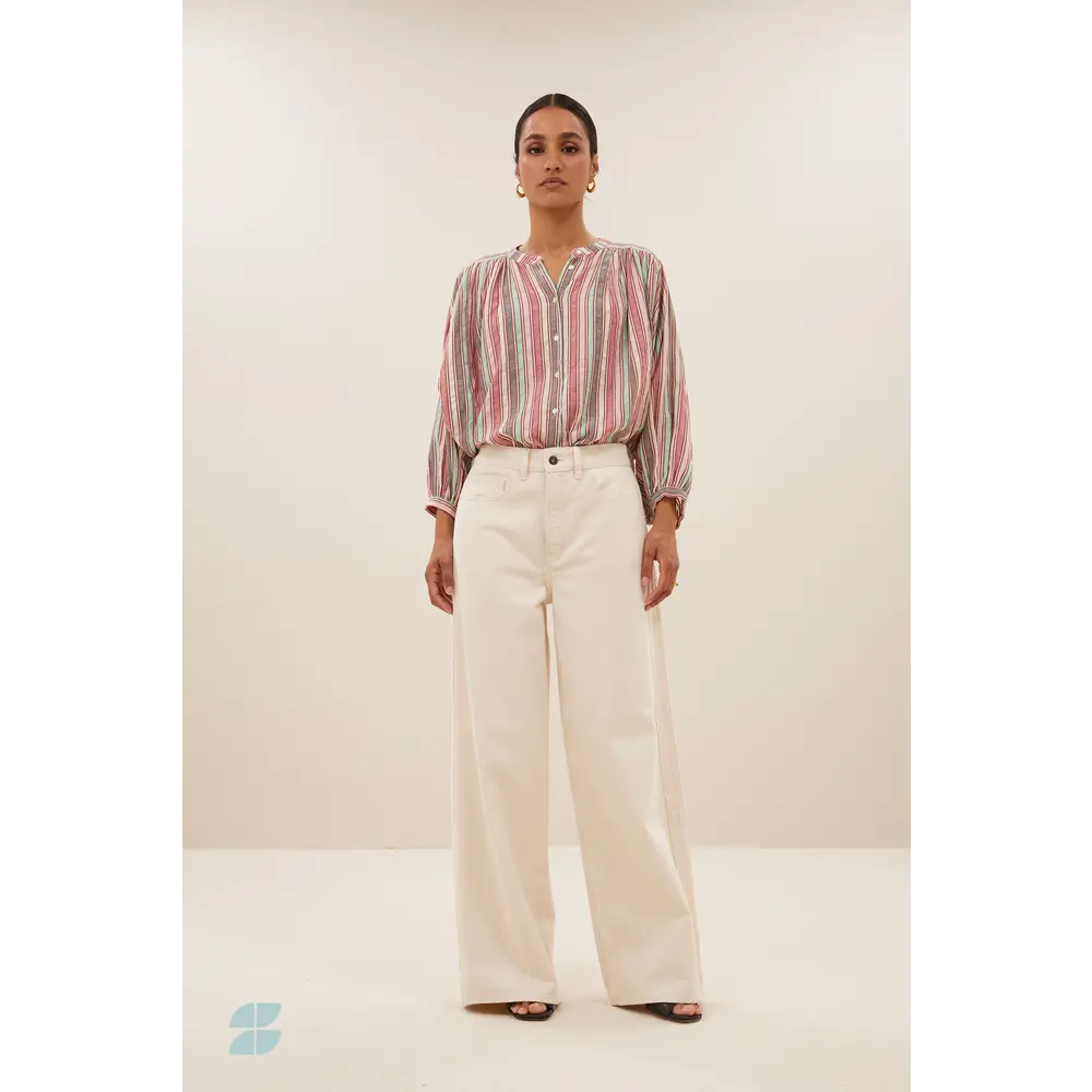 BY BAR BECKY ATHIA BLOUSE - MULTI STRIPE