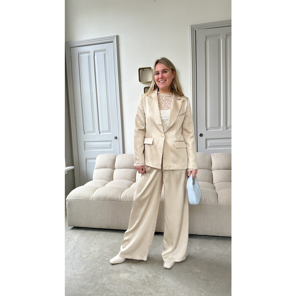 LOTZ & LOT RUBY SATIN PANTS - BEIGE
