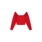 Refined Department CHERRY PUFFED SHOULDER TOP - RED