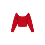 Refined Department CHERRY PUFFED SHOULDER TOP - RED