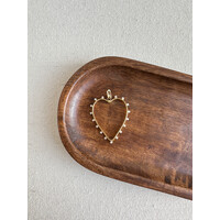 PEARL HEART CHARM - GOLD