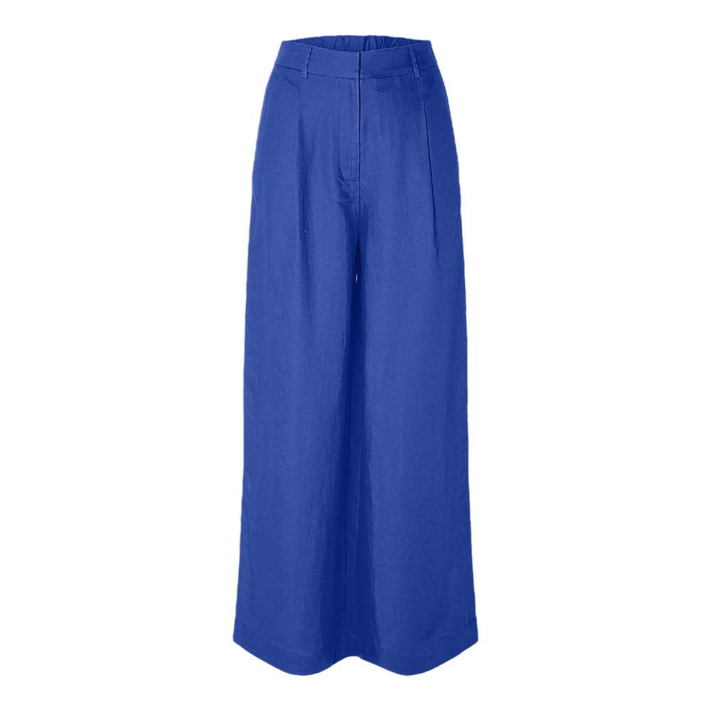 LYRA WIDE LINEN PANTS - DAZZLING BLUE Selected Femme LYRA WIDE LINEN PANTS - DAZZLING BLUE