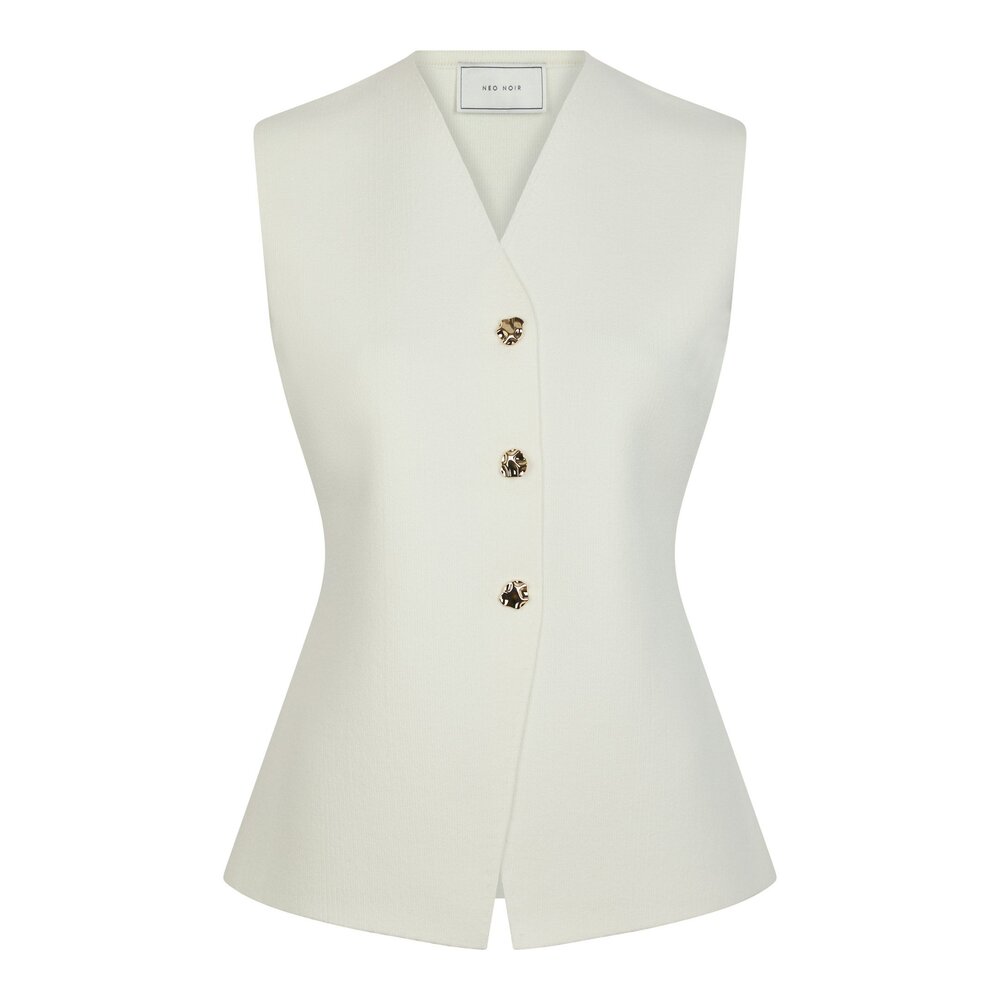 Neo Noir SWAY KNIT WAISTCOAT - OFF WHITE