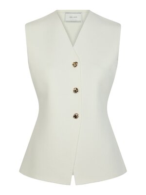 Neo Noir SWAY KNIT WAISTCOAT - OFF WHITE