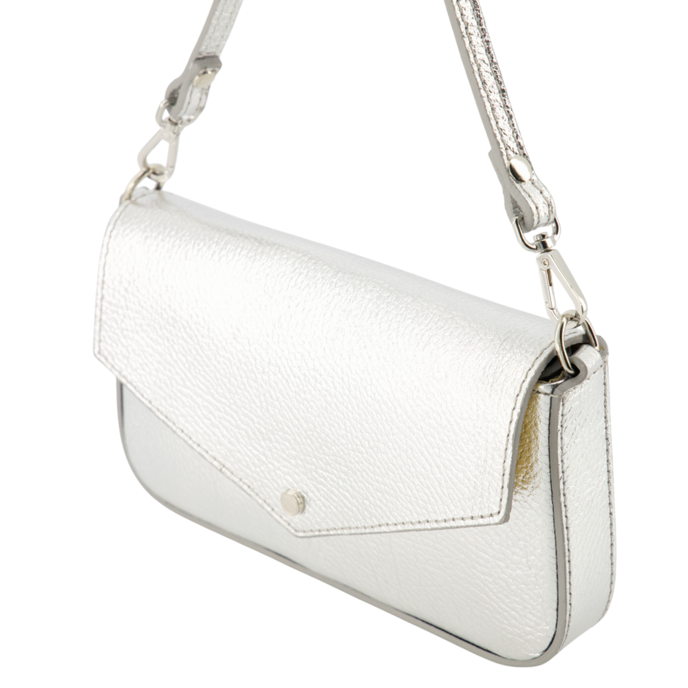 LOTZ & LOT BRANDY SAUVAGE METALLIC BAG - SILVER
