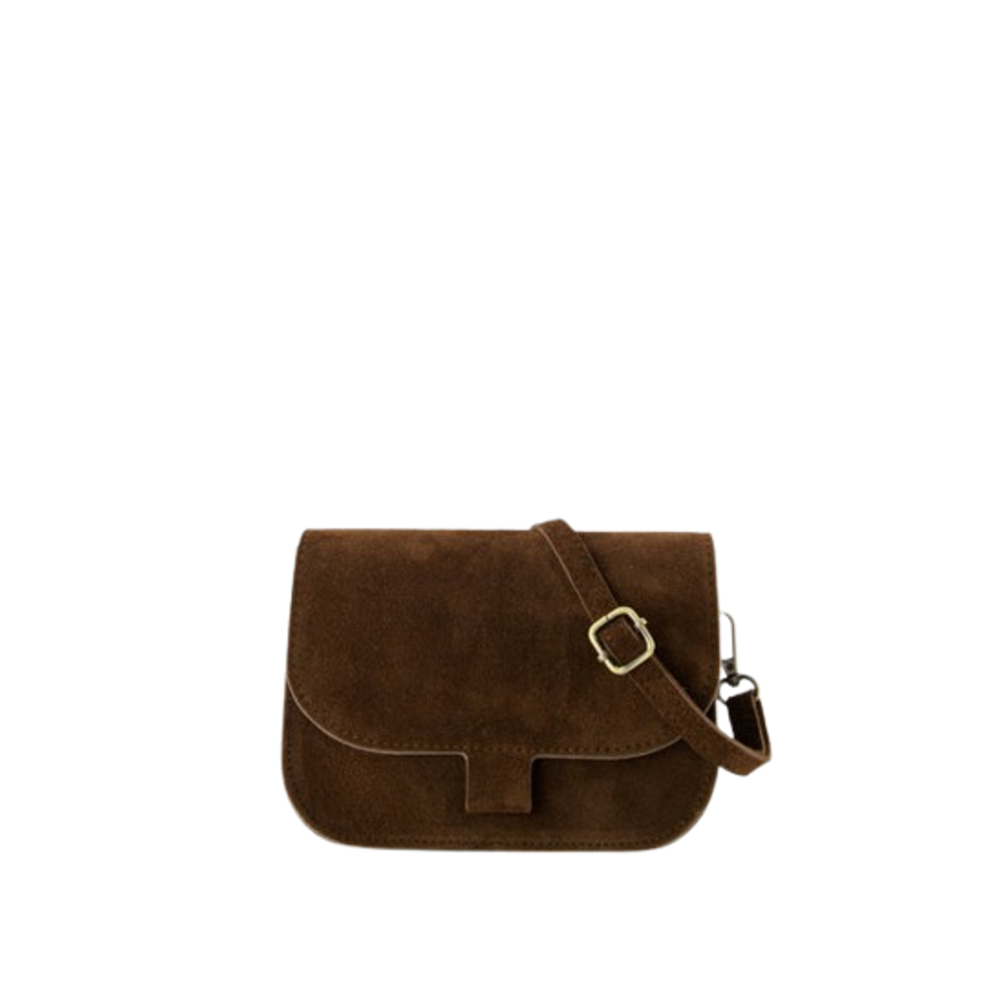 FLORA SUEDE BAG - BROWN LOTZ & LOT FLORA SUEDE BAG - BROWN