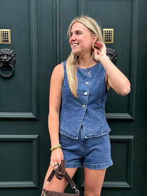 LOTZ & LOT JOLY DENIM GILET - BLUE