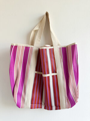 LOTZ & LOT DANI BEACH BAG - PINK/ORANGE