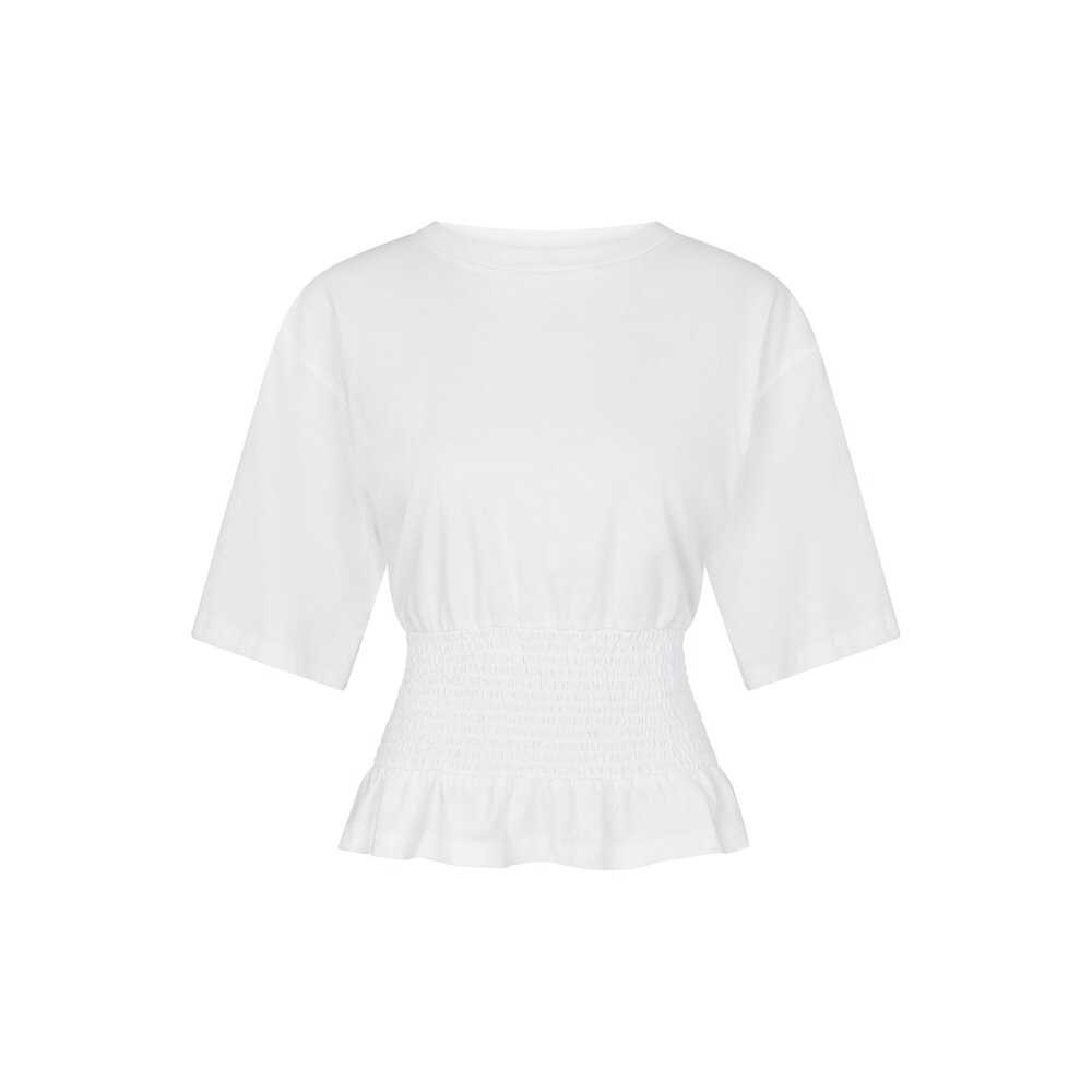 Neo Noir DRAY BOXY SMOCH TEE - WHITE