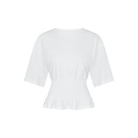DRAY BOXY SMOCH TEE - WHITE