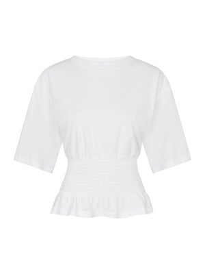 Neo Noir DRAY BOXY SMOCH TEE - WHITE