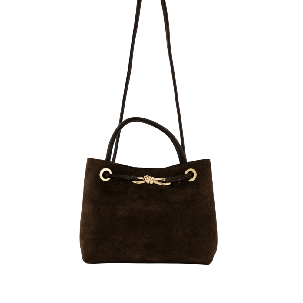 LOTZ & LOT MIMI SUEDE BAG - DARK BROWN