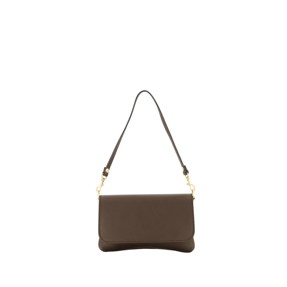 LOTZ & LOT LARA CLASSIC GRAIN CLUTCH - DARK BROWN