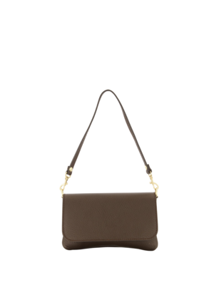 LOTZ & LOT LARA CLASSIC GRAIN CLUTCH - DARK BROWN