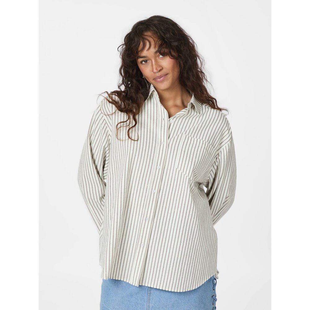 Neo Noir DALMA CREPE STONE SHIRT - BROWN