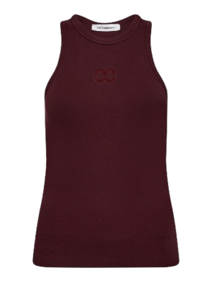 co'couture SAHARA EMBROIDERY TANK TOP - WINERED