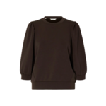 Selected Femme TENNY 3/4 SWEAT TOP - DARK BROWN