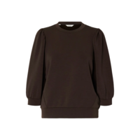 TENNY 3/4 SWEAT TOP - DARK BROWN