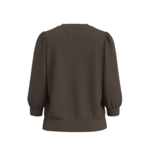 Selected Femme TENNY 3/4 SWEAT TOP - DARK BROWN