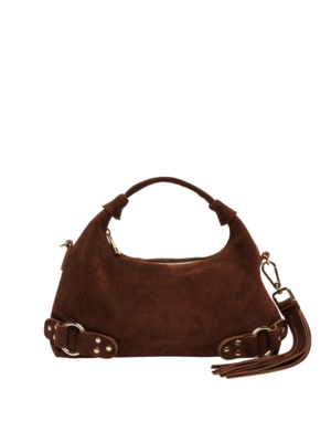 NUNOO DANDY FRINGE SUEDE BAG - DARK BROWN