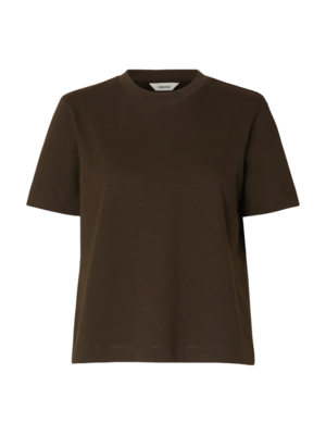 Selected Femme ESSENTIAL BOXY TEE - BROWN