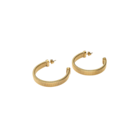 BOLD RIB EARRINGS - GOLD