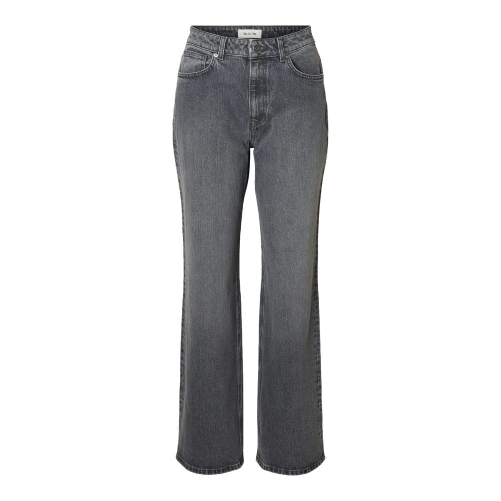 Selected Femme WIDE BEA-KORI JEANS - MEDIUM GREY