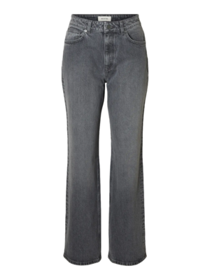 Selected Femme WIDE BEA-KORI JEANS - MEDIUM GREY