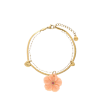 PEACH FLOWER BRACELET - GOLD