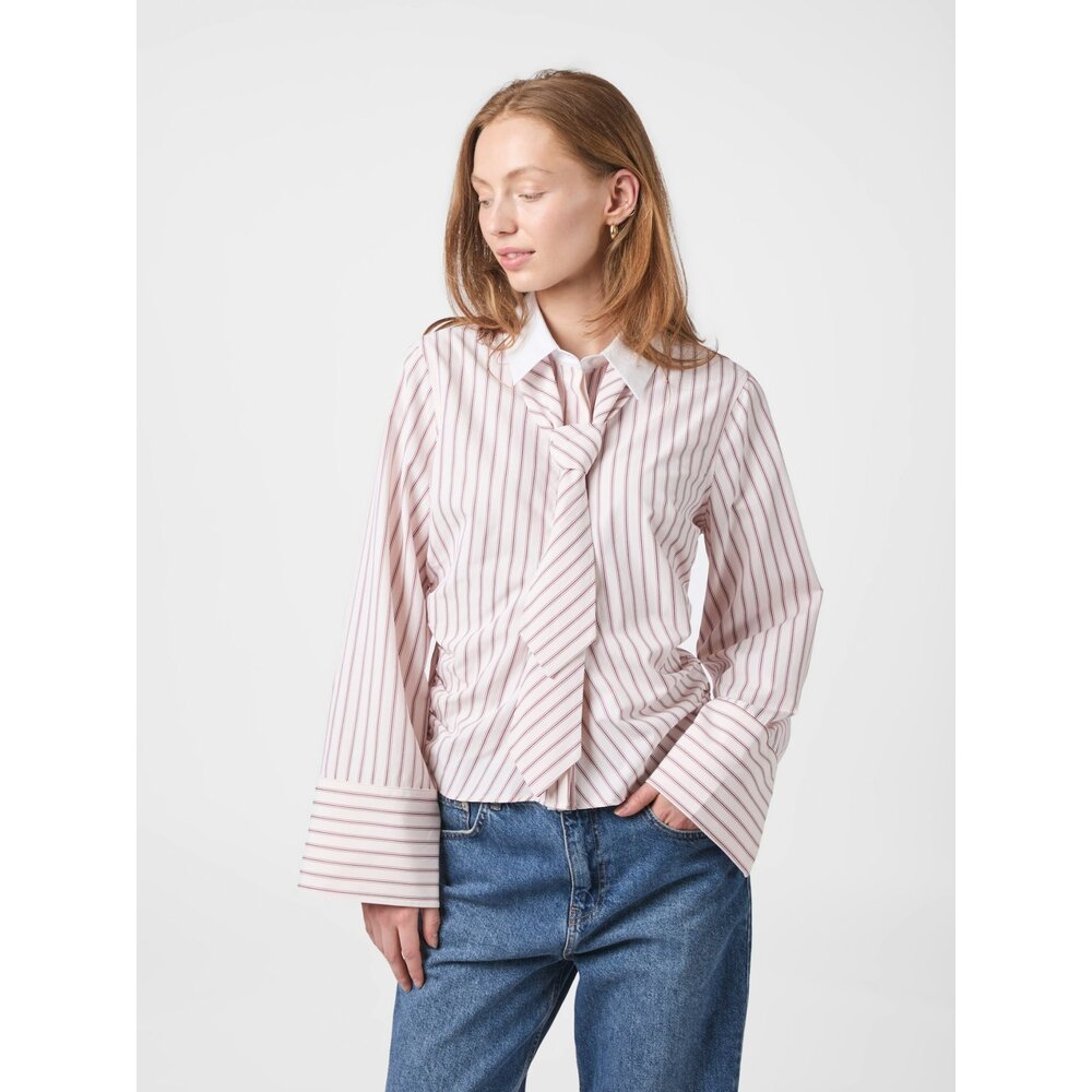 Neo Noir FRANCESCA STRIPE SHIRT - ROSE