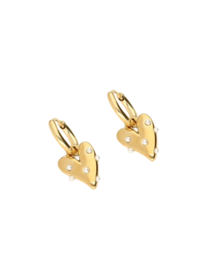 My Jewellery HEART WITH PEARLS EARRINGS - GOLD