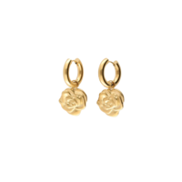 ROSE STATEMENT EARRINGS - GOLD